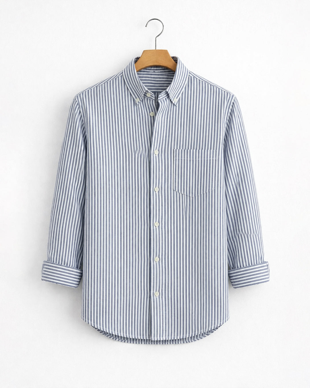 Dark Blue Oxford Striped Shirt