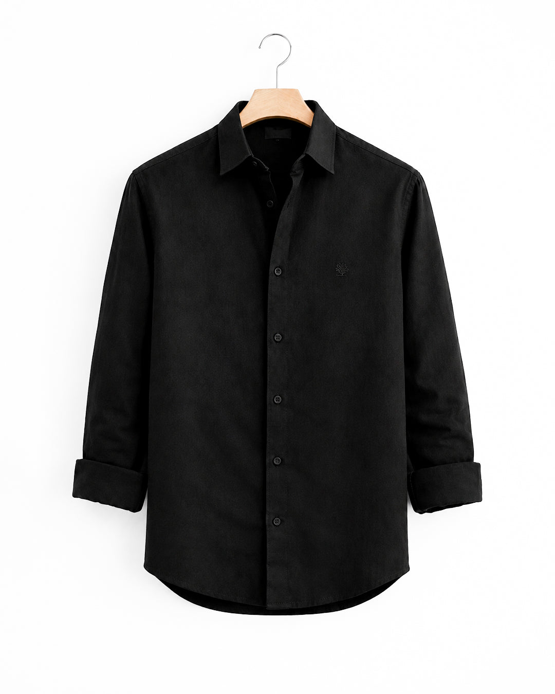 JET BLACK PLAIN COTTON SHIRT