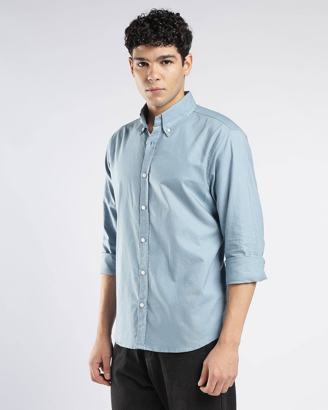 Powder Blue Button Down Oxford Shirt