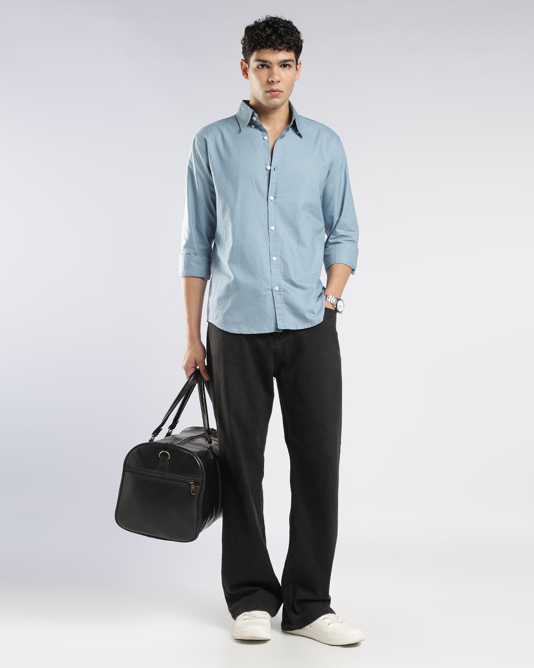 Powder Blue Button Down Oxford Shirt