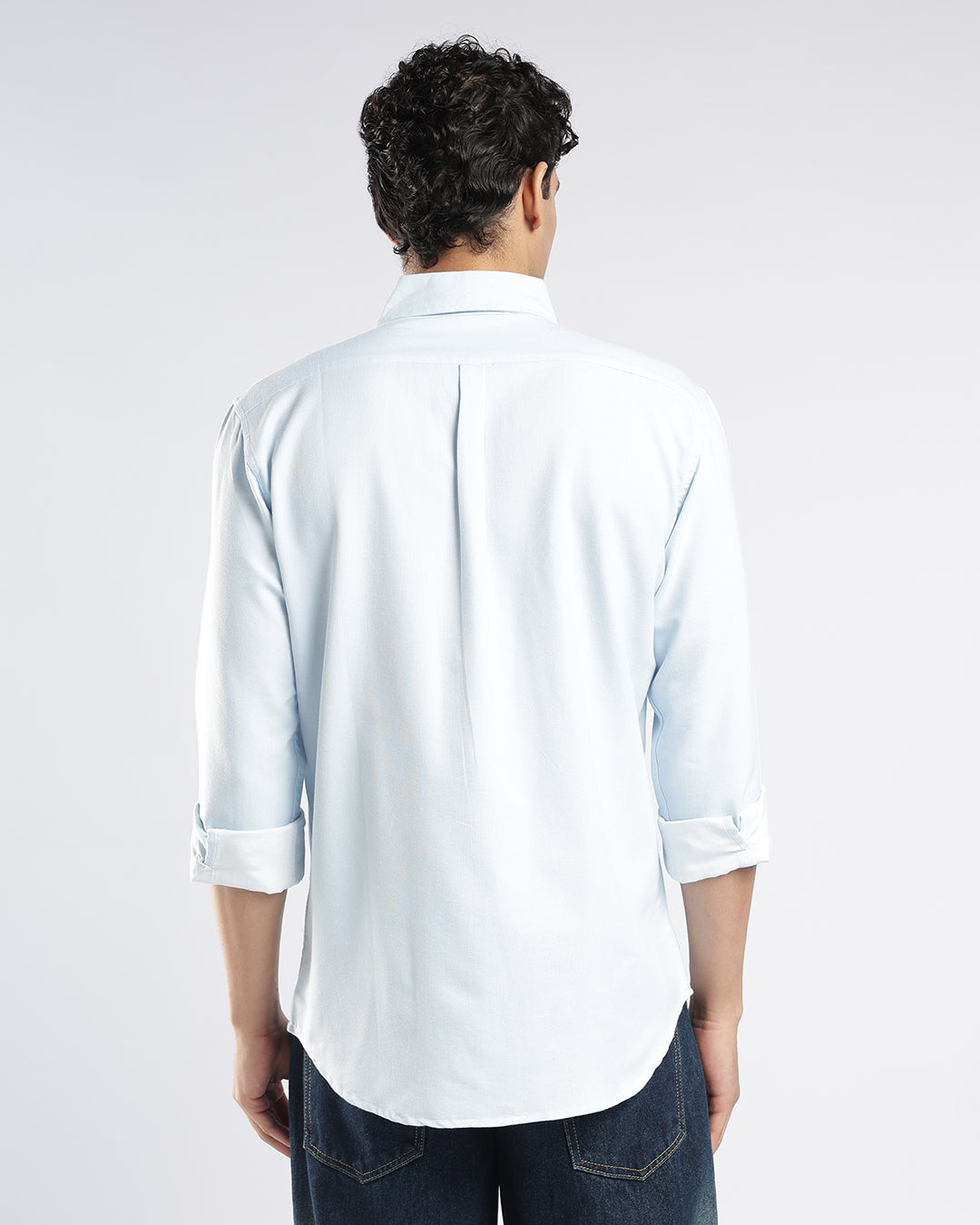 Sky Blue horizontal Stripe Button Down Shirt