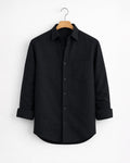 Black Cotton Linen Shirt