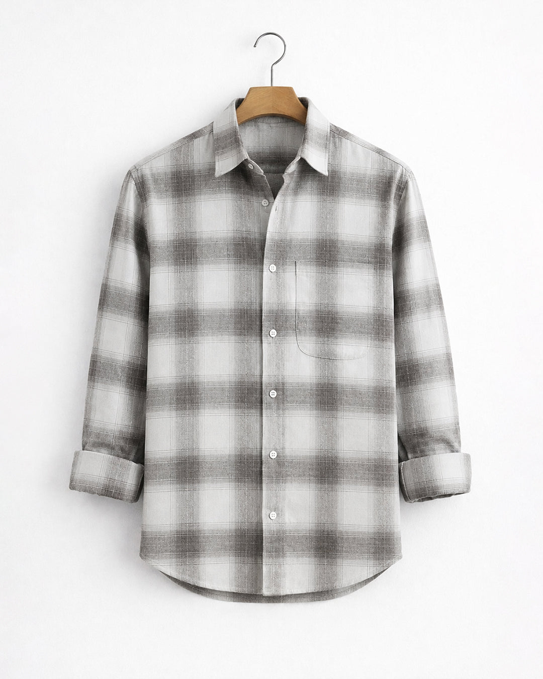 GREY OMBRE PLAID SHIRT
