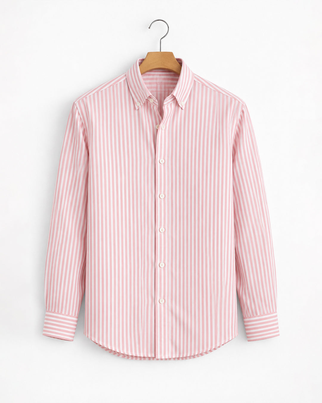 Peach Oxford Striped Shirt
