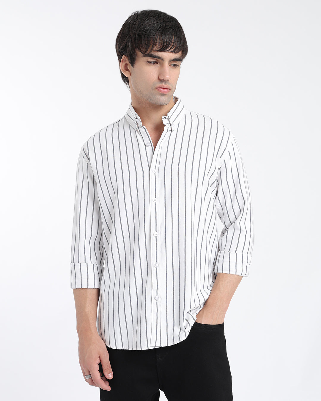 White Oxford Striped Shirt