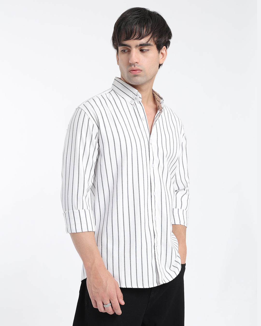 White Oxford Striped Shirt