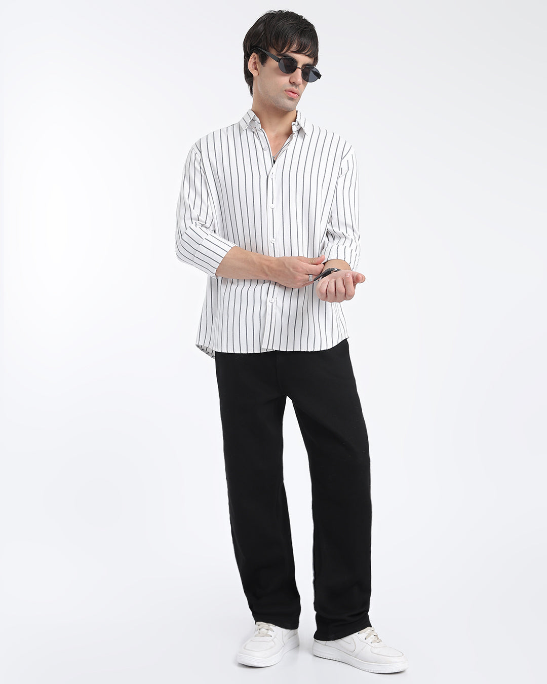 White Oxford Striped Shirt