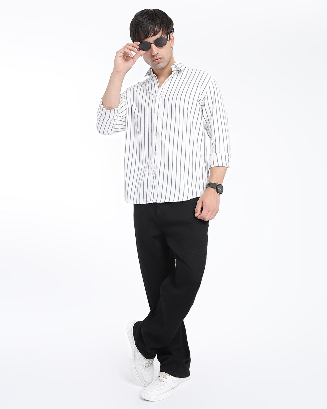 White Oxford Striped Shirt