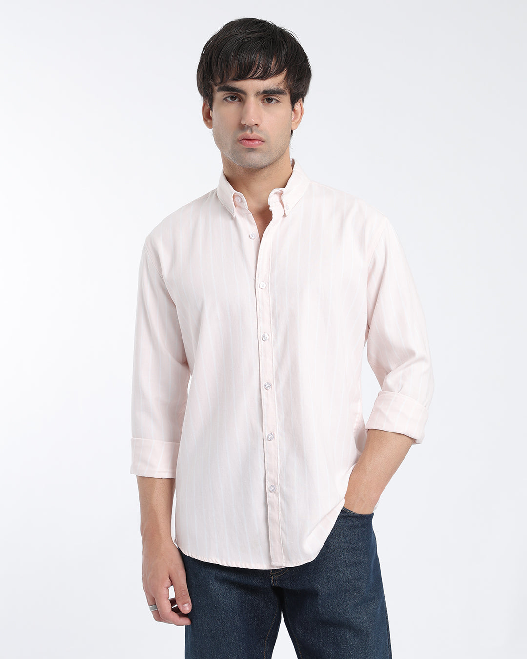 Pink Oxford Striped Shirt