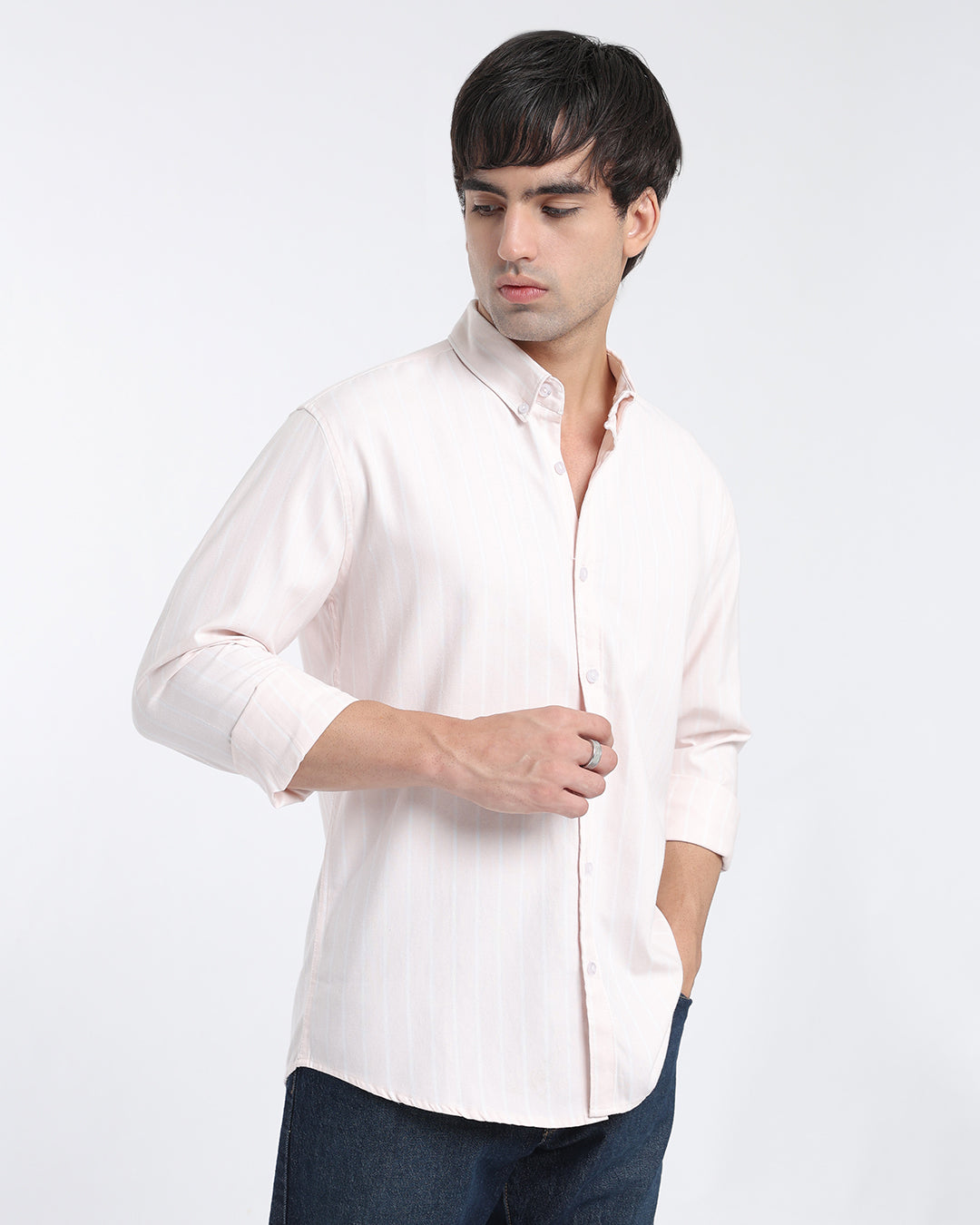 Pink Oxford Striped Shirt