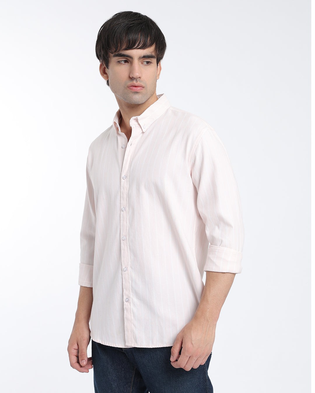 Pink Oxford Striped Shirt