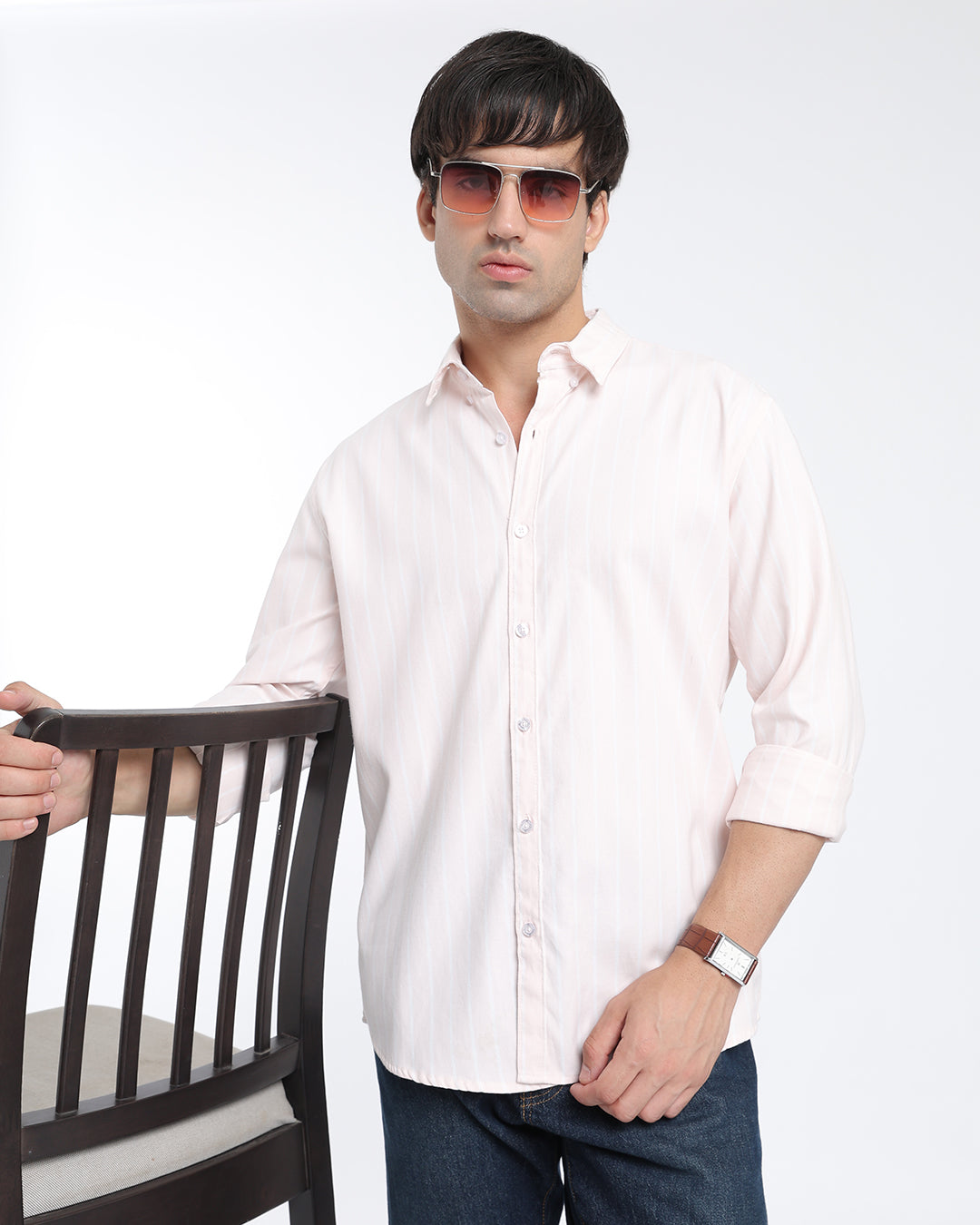 Pink Oxford Striped Shirt