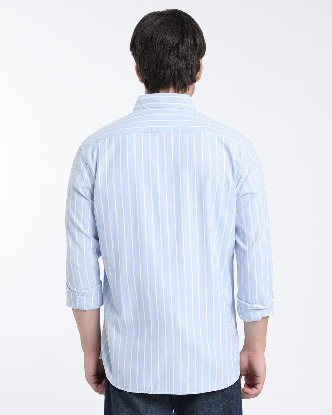 Sky Blue Oxford Striped Shirt