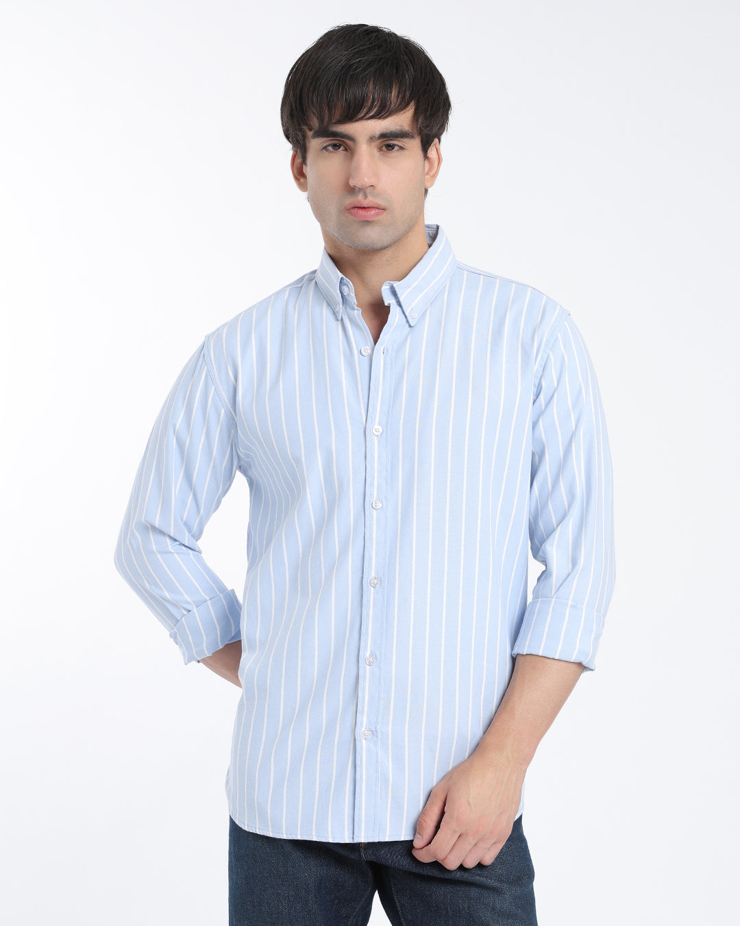Sky Blue Oxford Striped Shirt