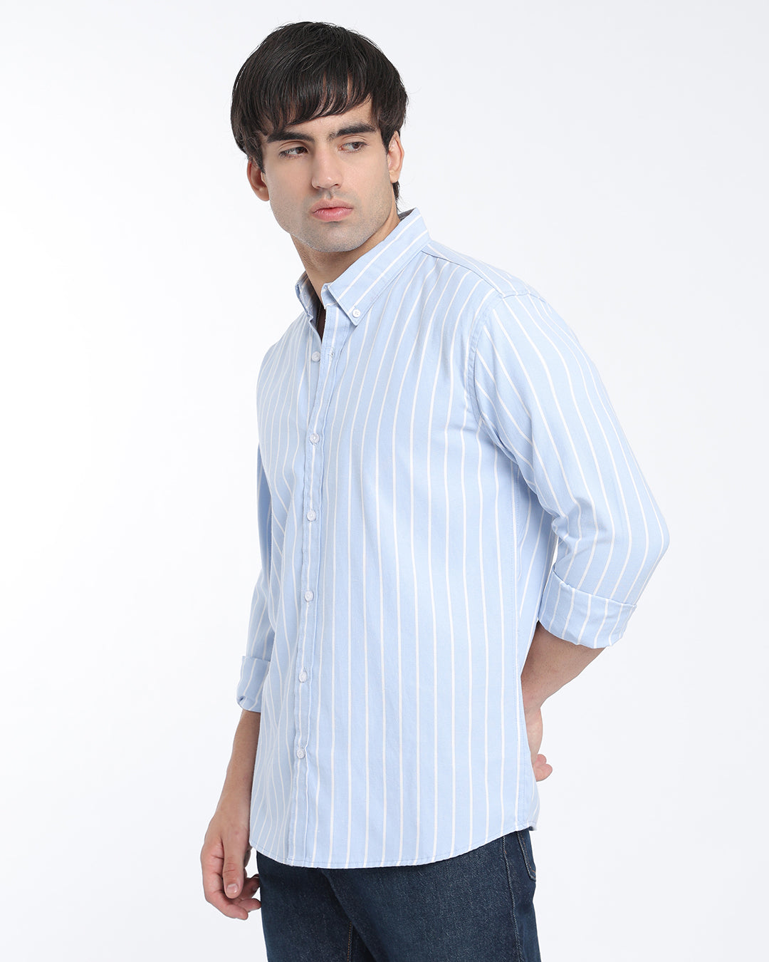 Sky Blue Oxford Striped Shirt