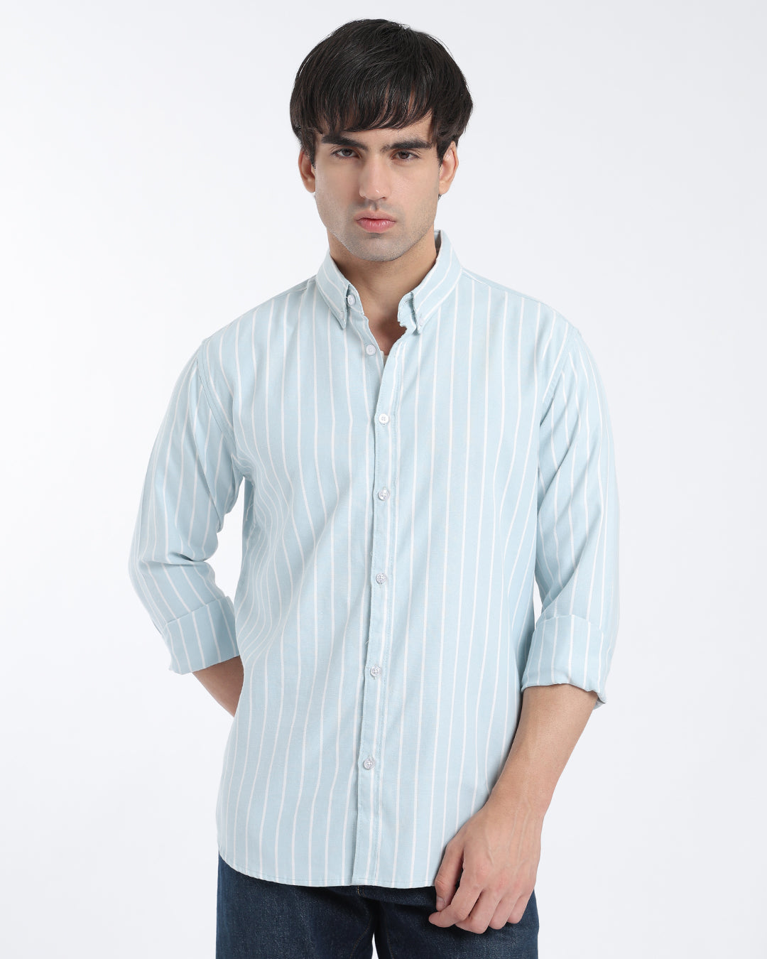 Sage Green Oxford Striped