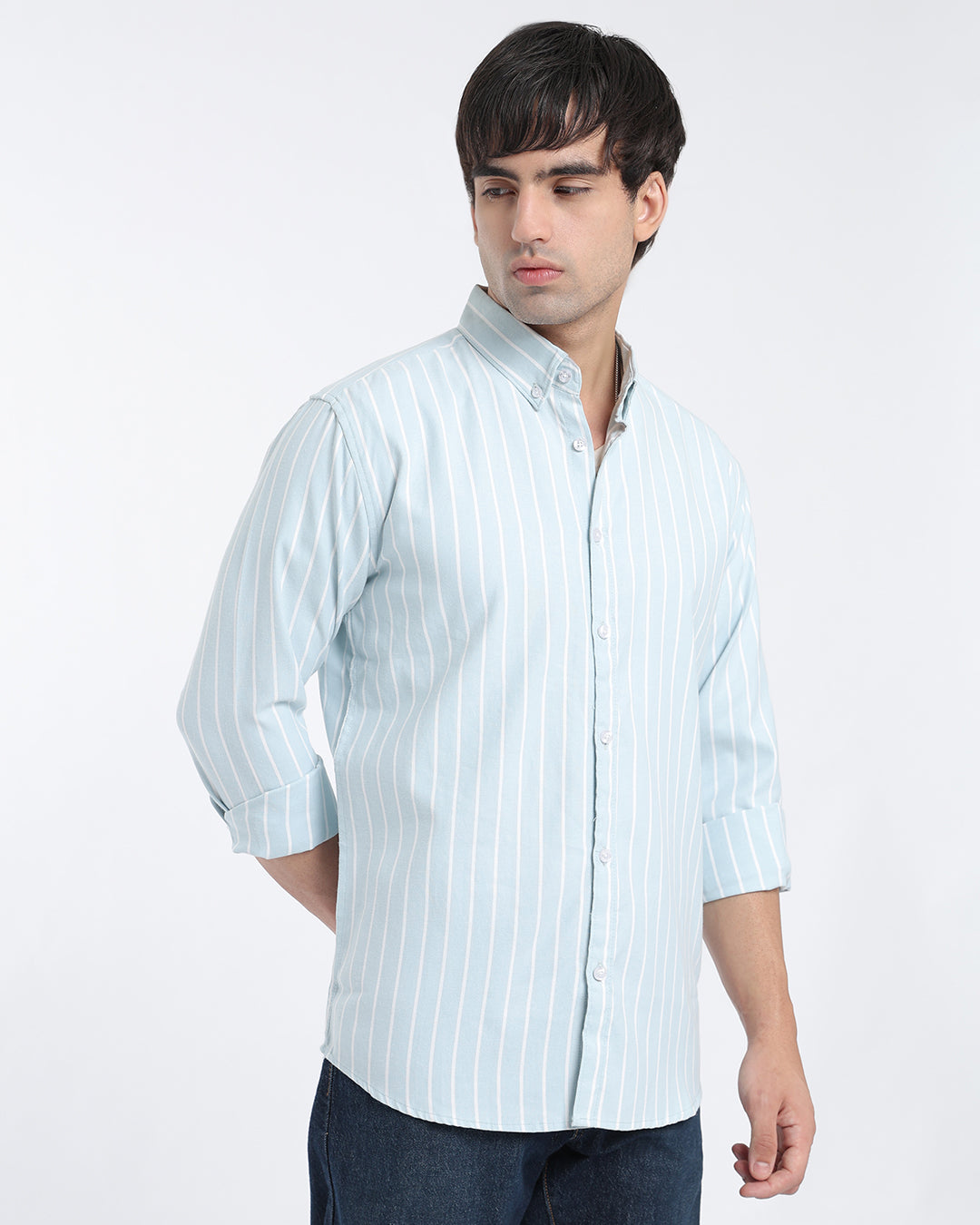 Sage Green Oxford Striped