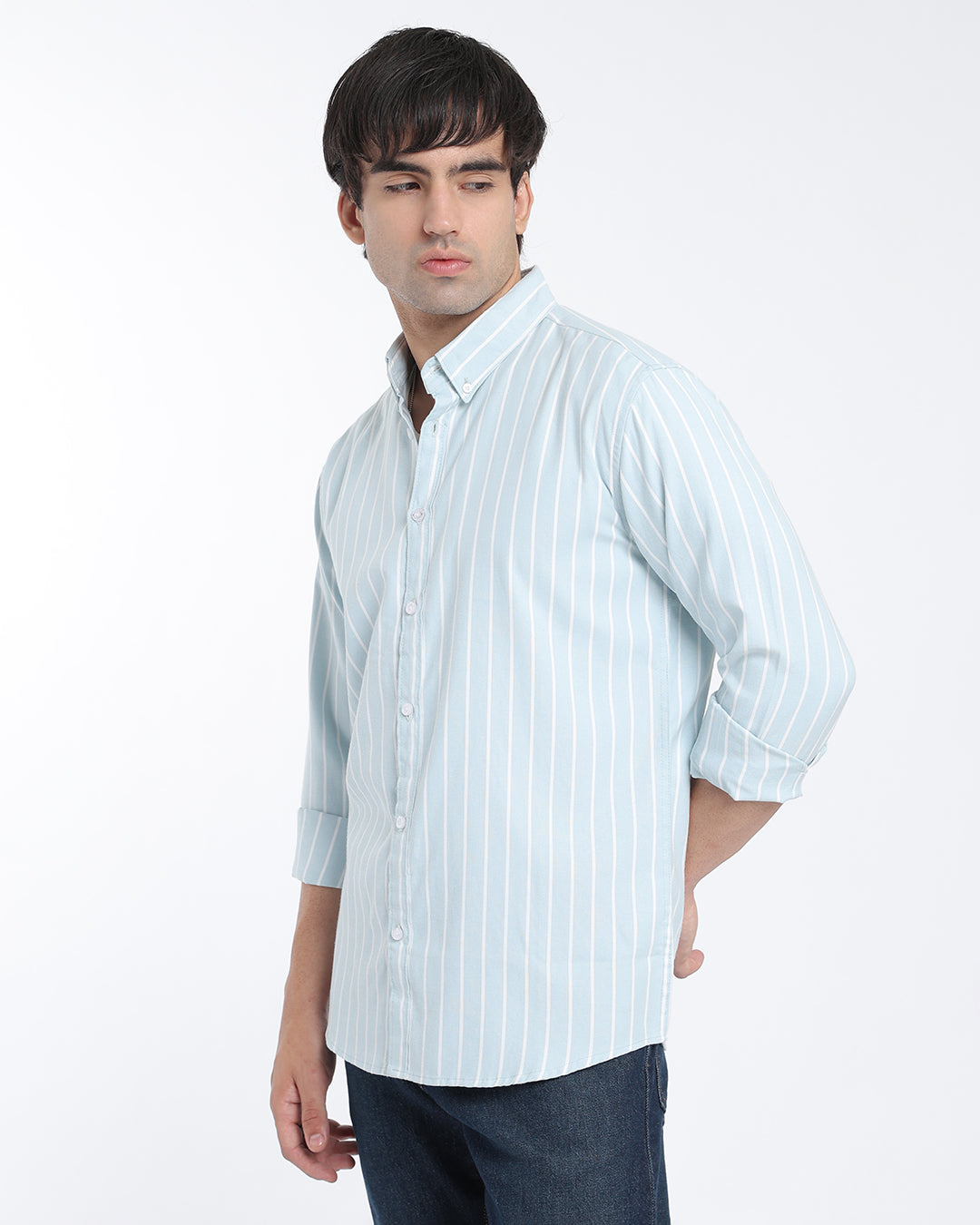 Sage Green Oxford Striped