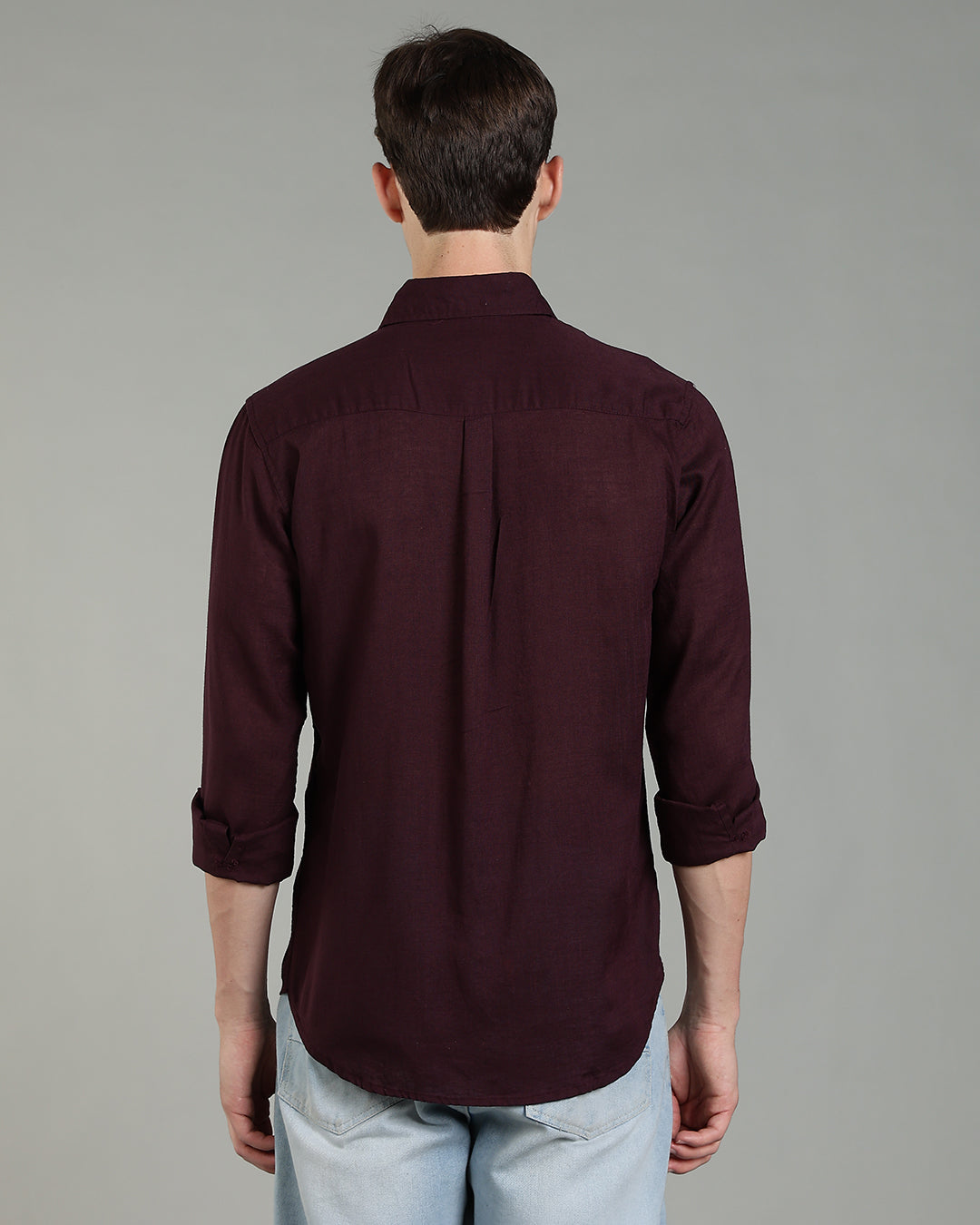 RS Maroon Linen Cotton Shirt