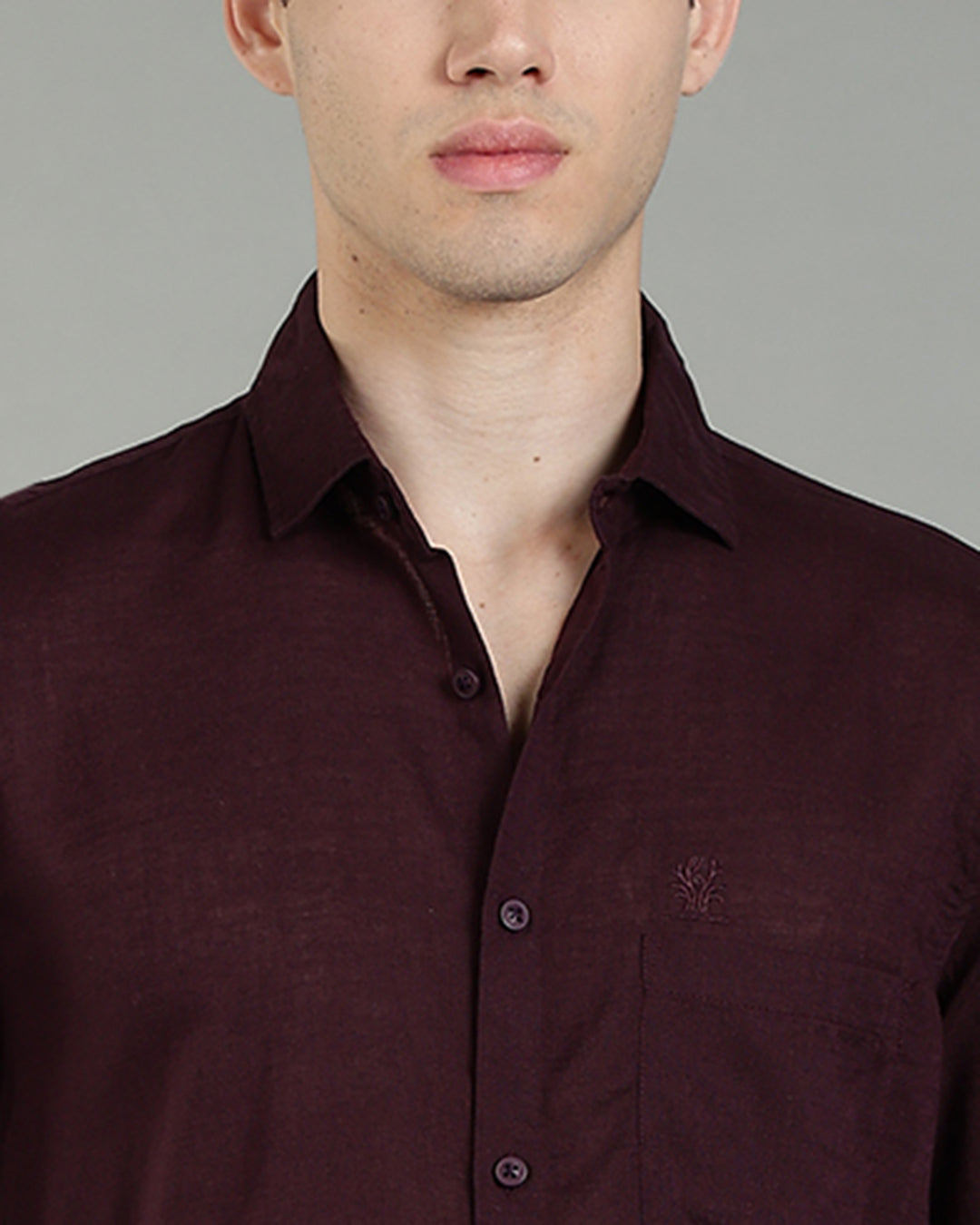 RS Maroon Linen Cotton Shirt