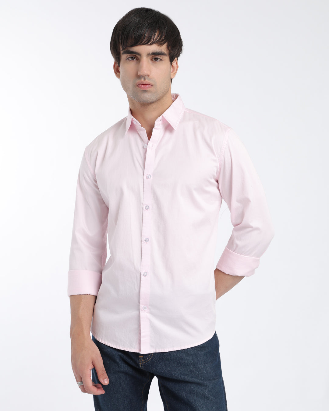 Pink Cotton Satin Shirt