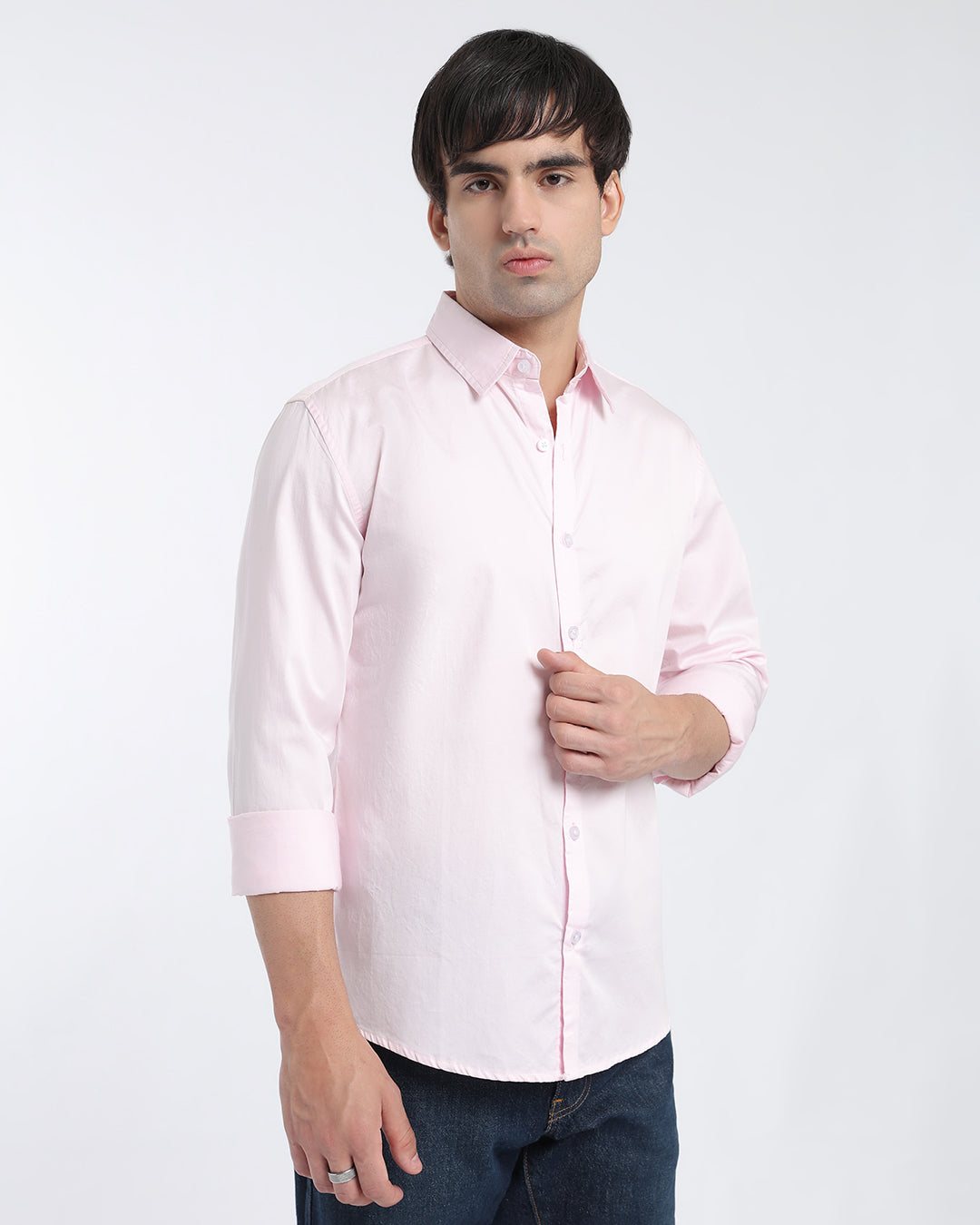 Pink Cotton Satin Shirt
