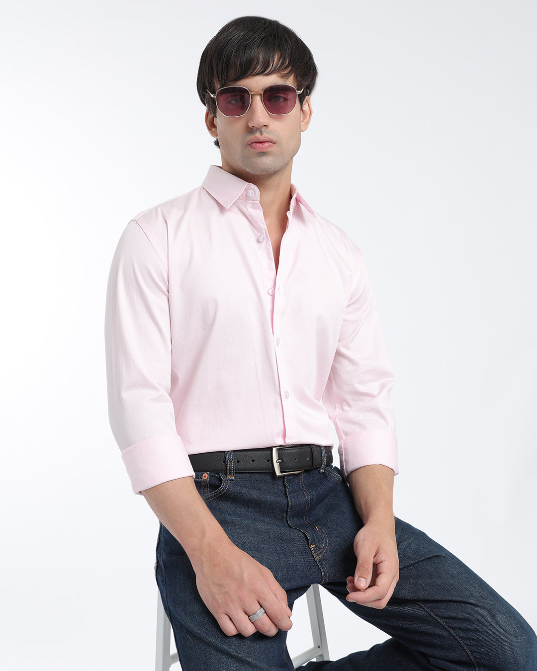 Pink Cotton Satin Shirt