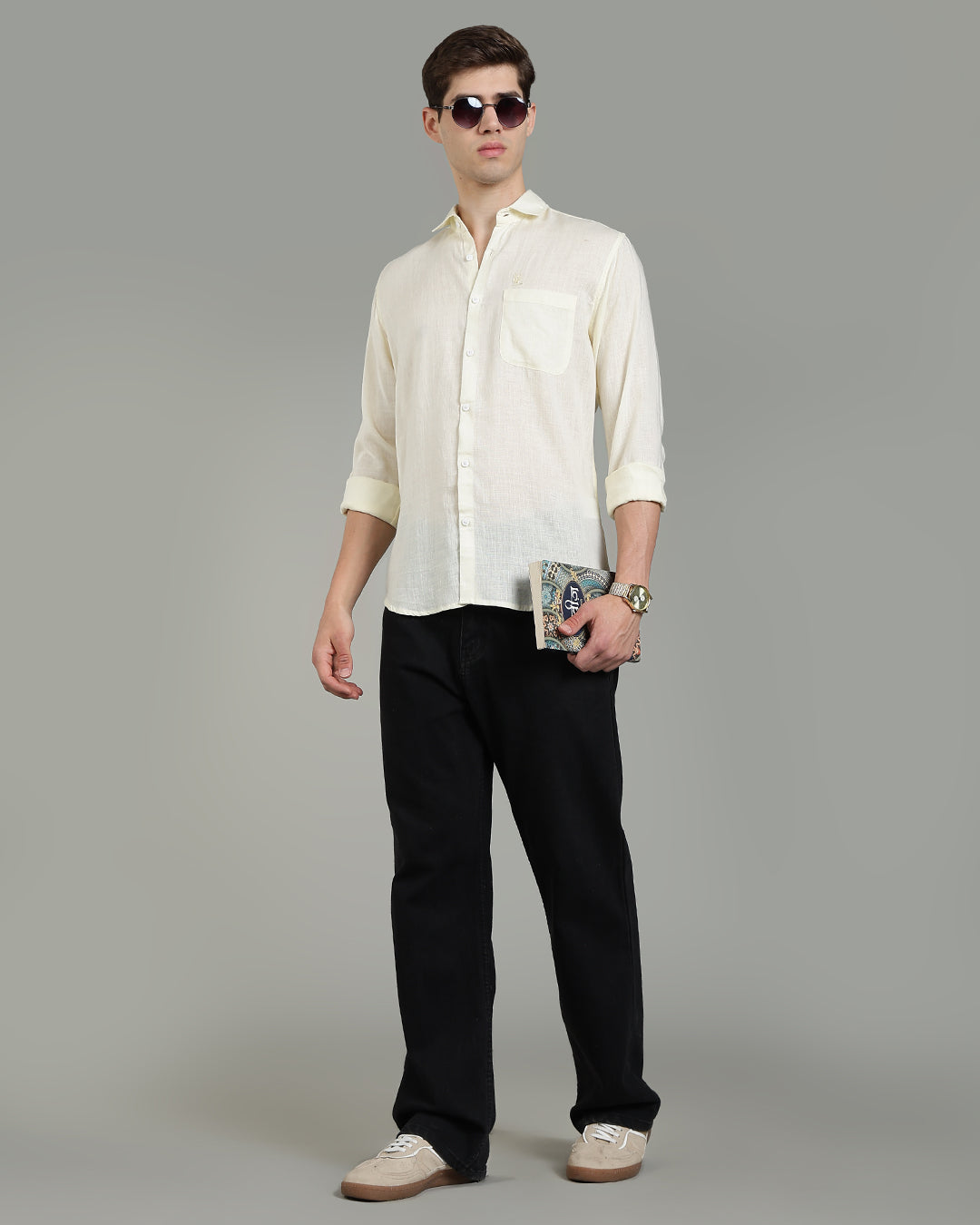 Pastel Yellow Cotton Linen Shirt