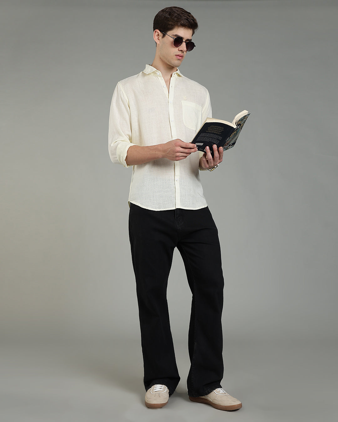 Pastel Yellow Cotton Linen Shirt