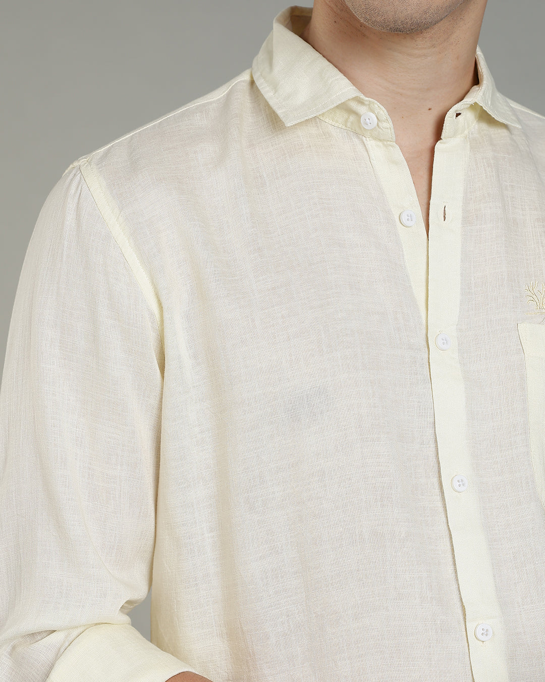Pastel Yellow Cotton Linen Shirt