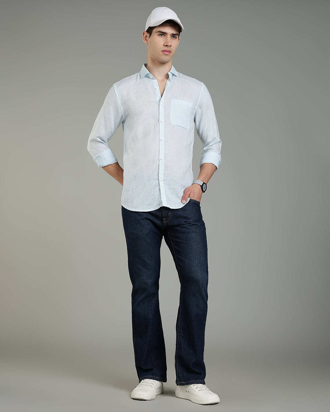 Sky Blue Cotton Linen