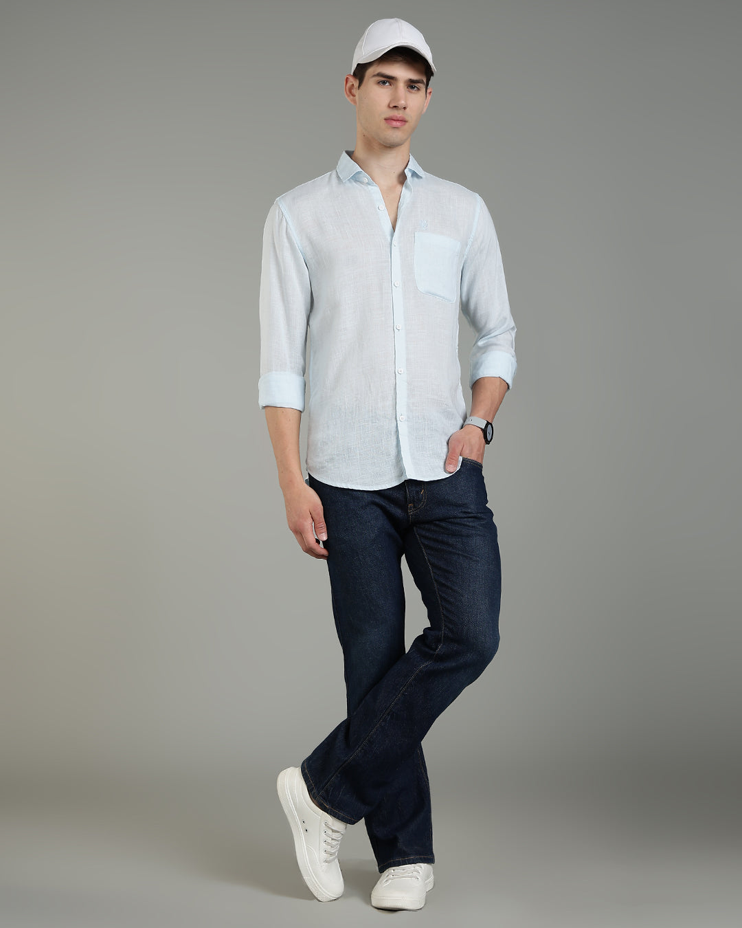 Sky Blue Cotton Linen