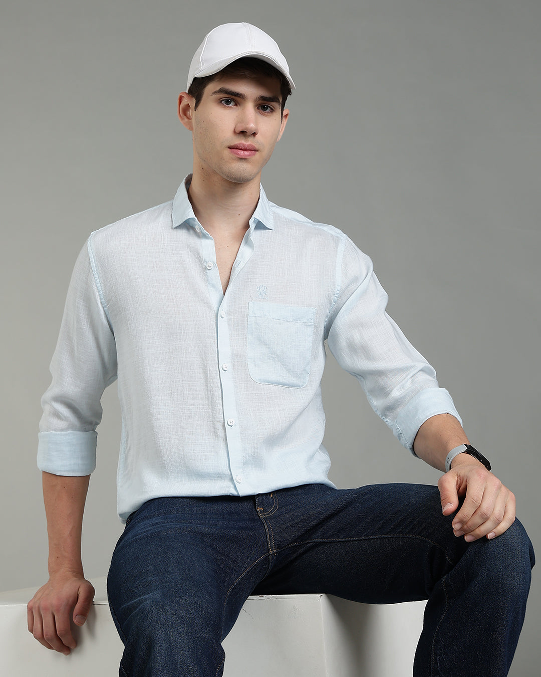 Sky Blue Cotton Linen
