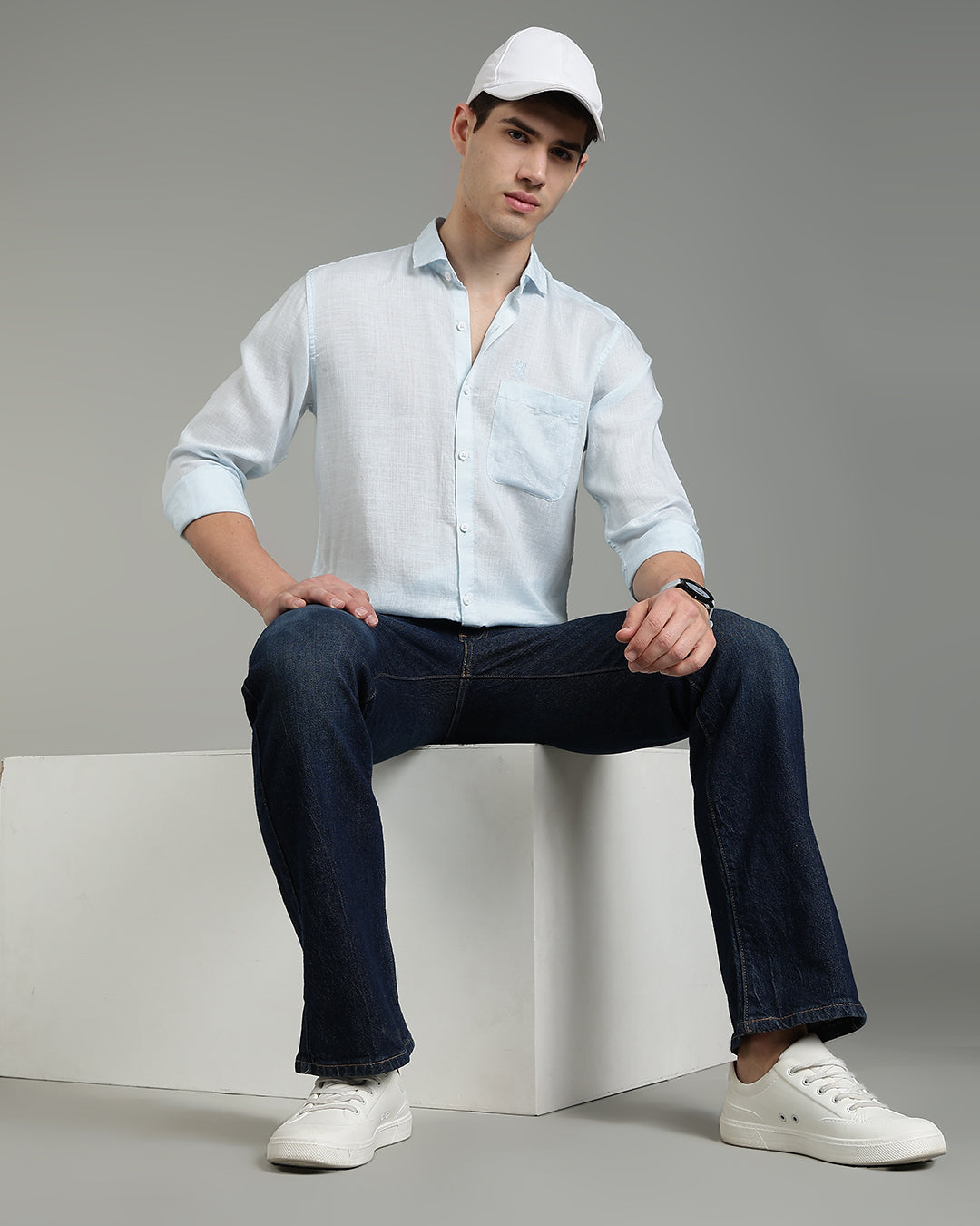Sky Blue Cotton Linen