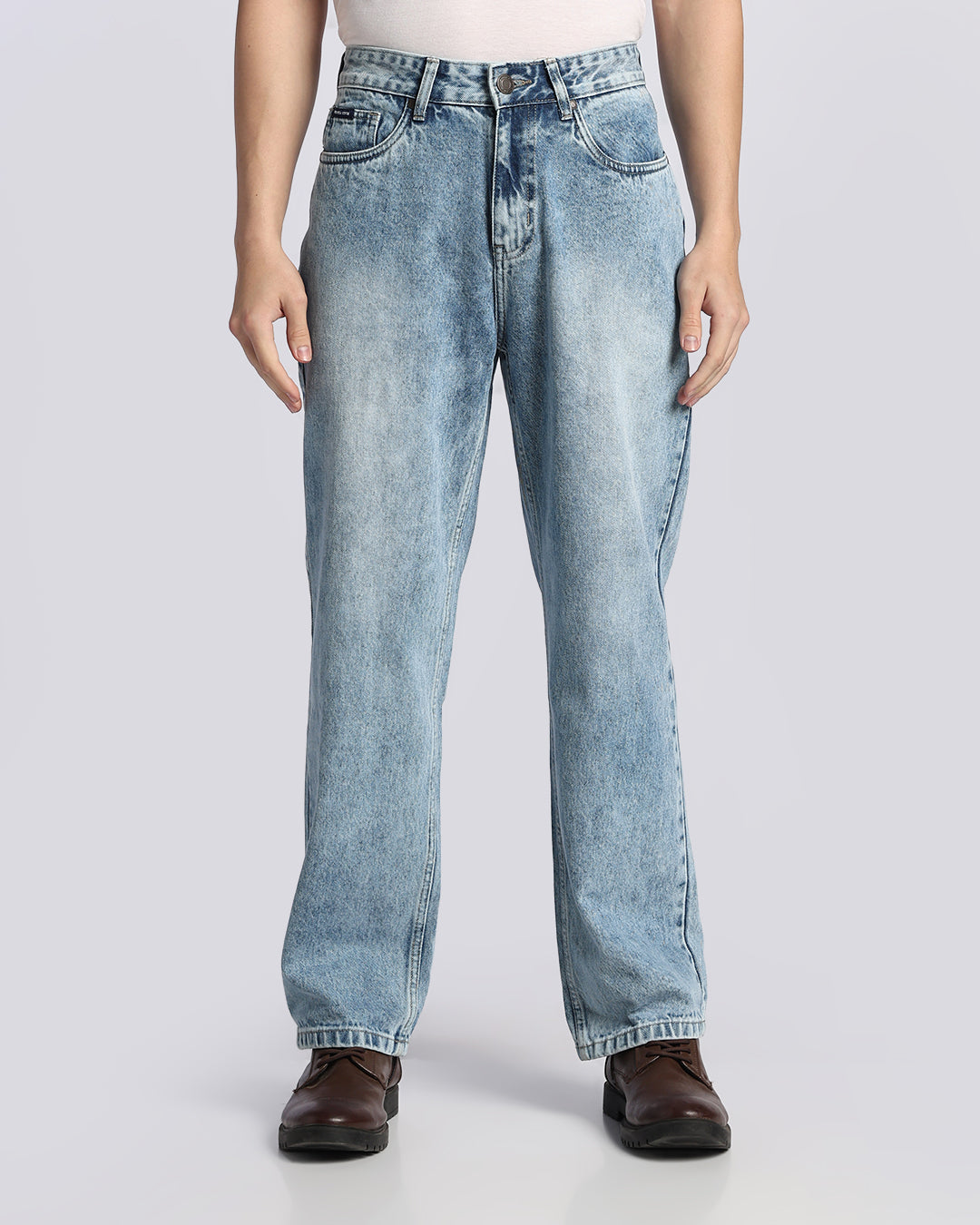 Urban Light Blue Loose Straight Fit Jeans