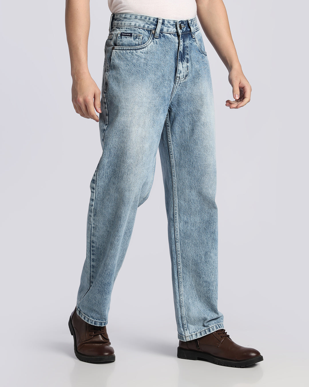Urban Light Blue Loose Straight Fit Jeans