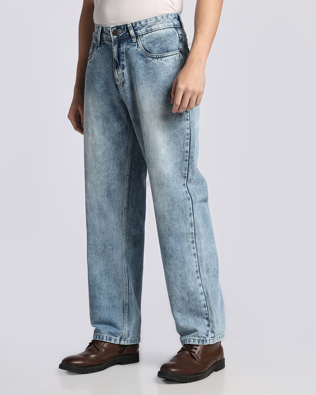 Urban Light Blue Loose Straight Fit Jeans