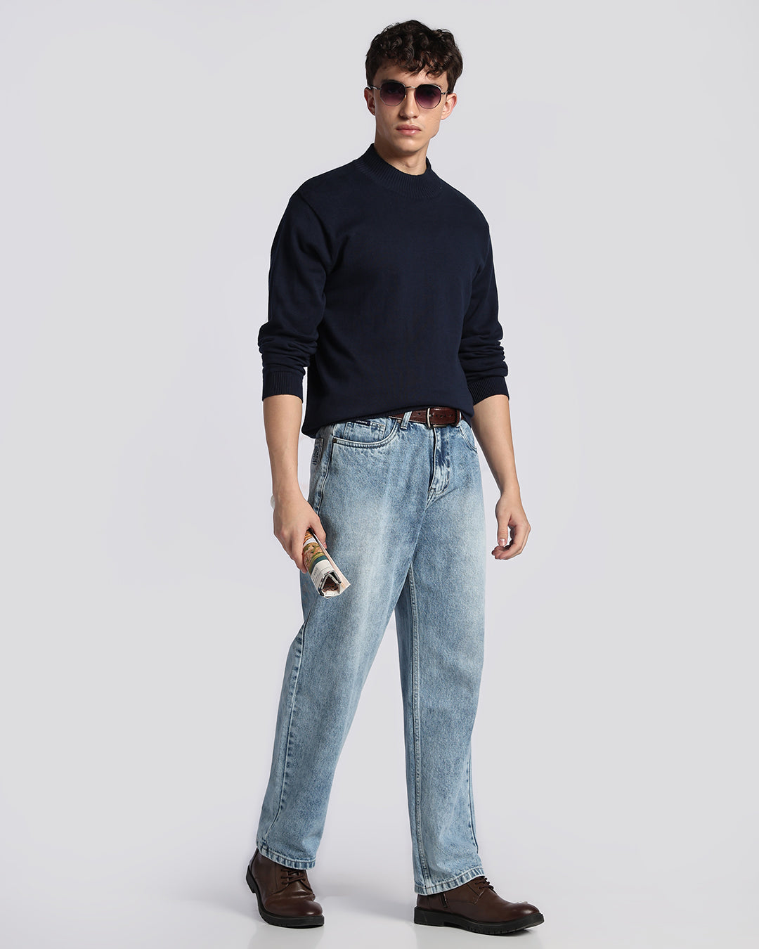 Urban Light Blue Loose Straight Fit Jeans