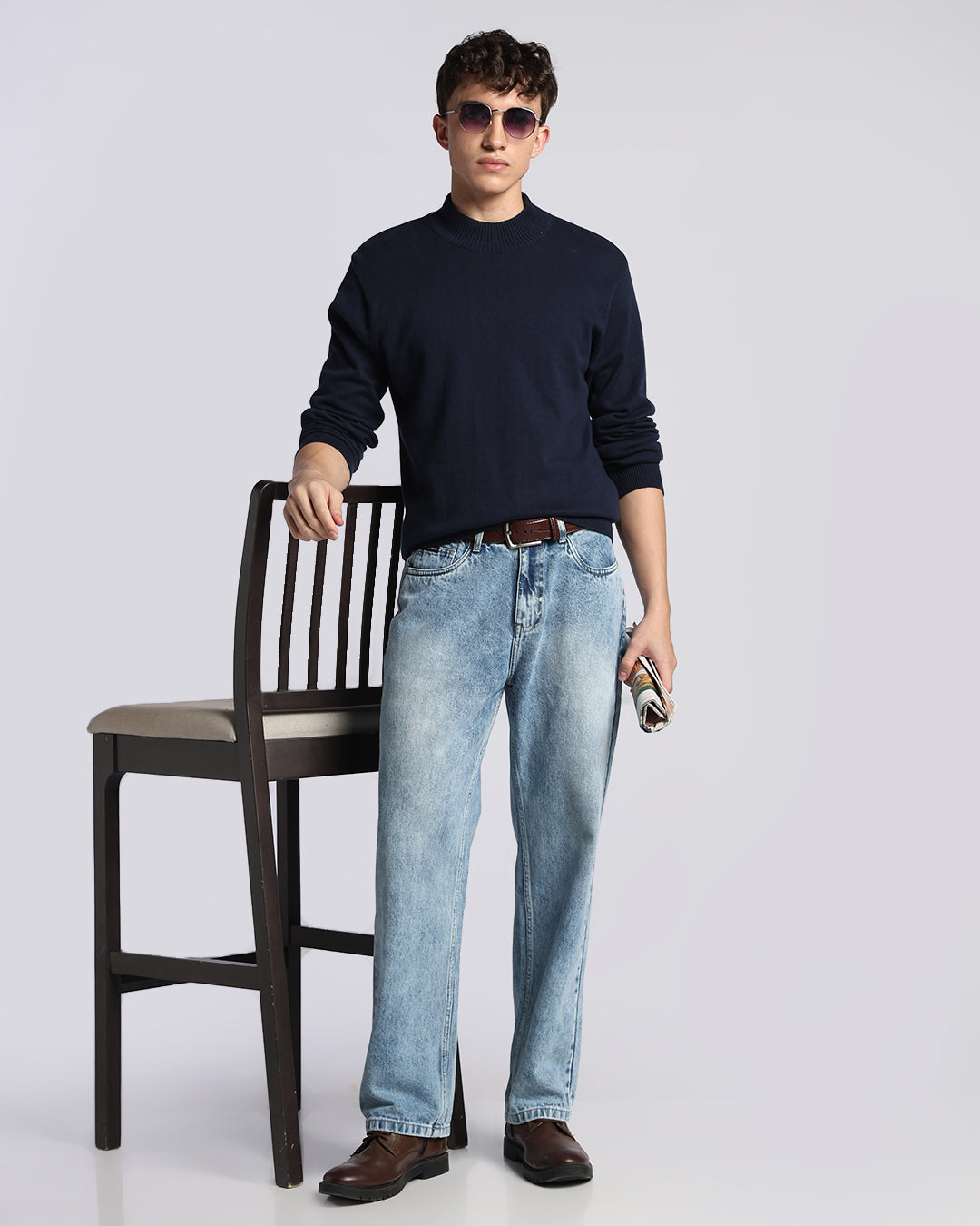 Urban Light Blue Loose Straight Fit Jeans