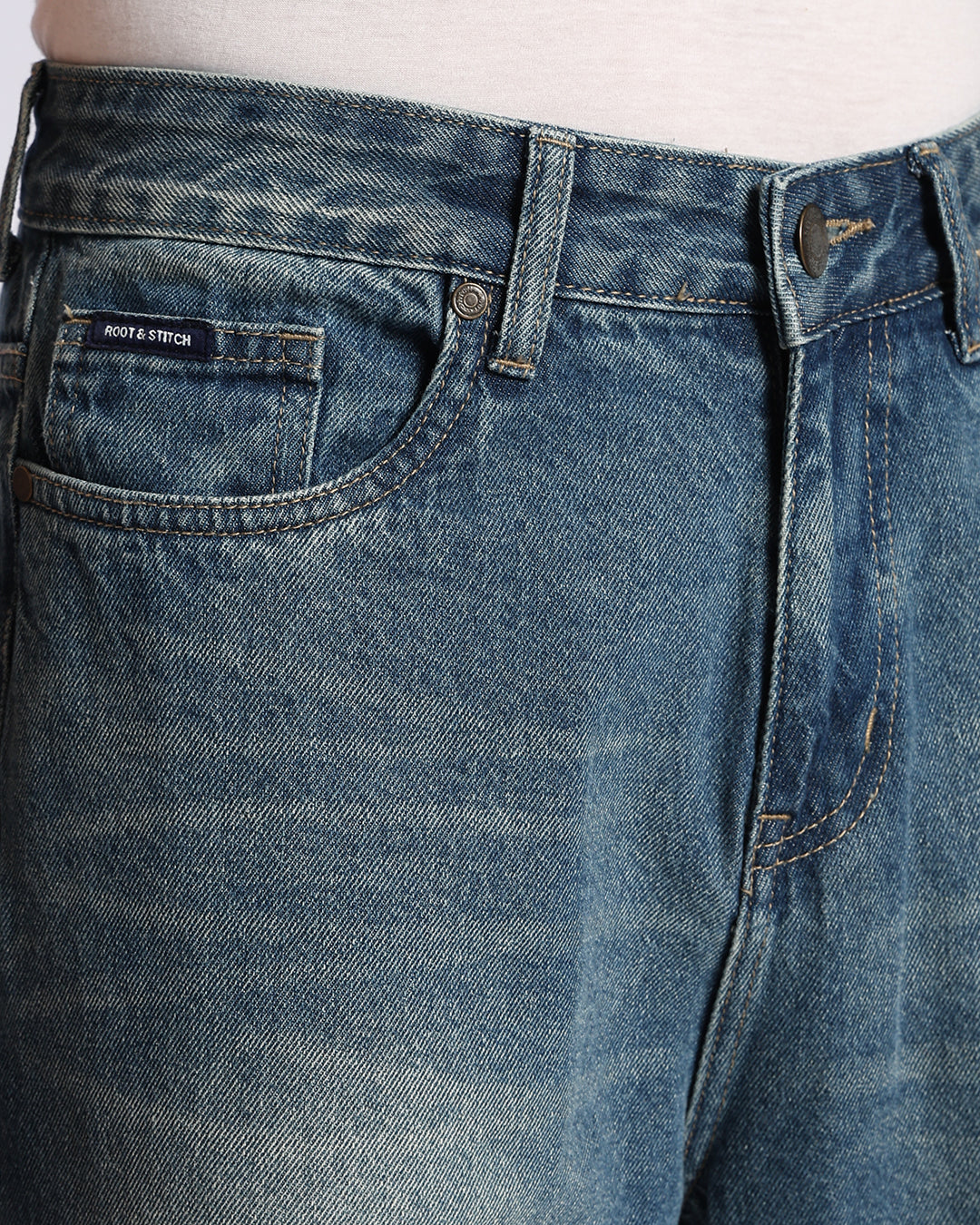Essential Mid Blue Loose Straight Fit Jeans