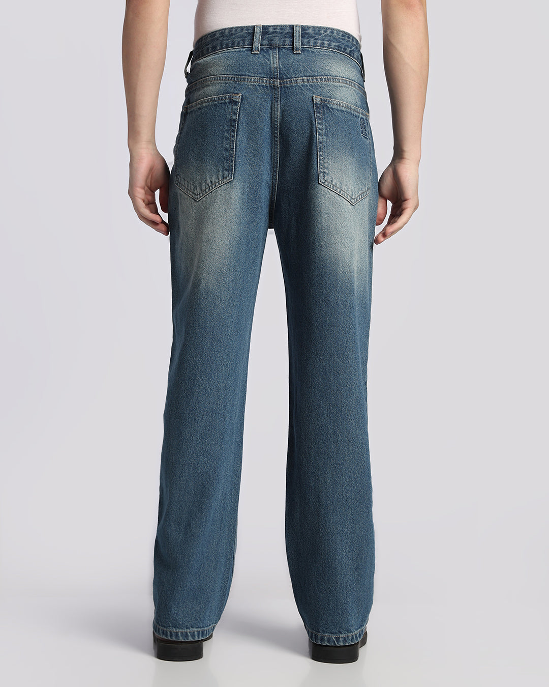 Essential Mid Blue Loose Straight Fit Jeans