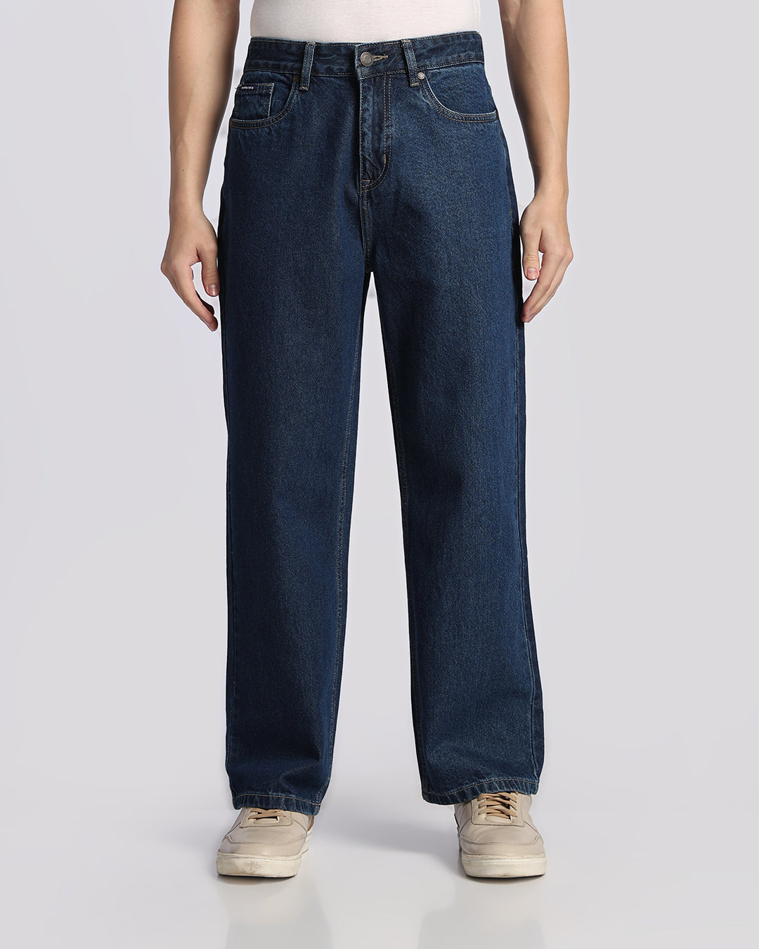 Signature Dark Blue Loose Straight Fit Jeans
