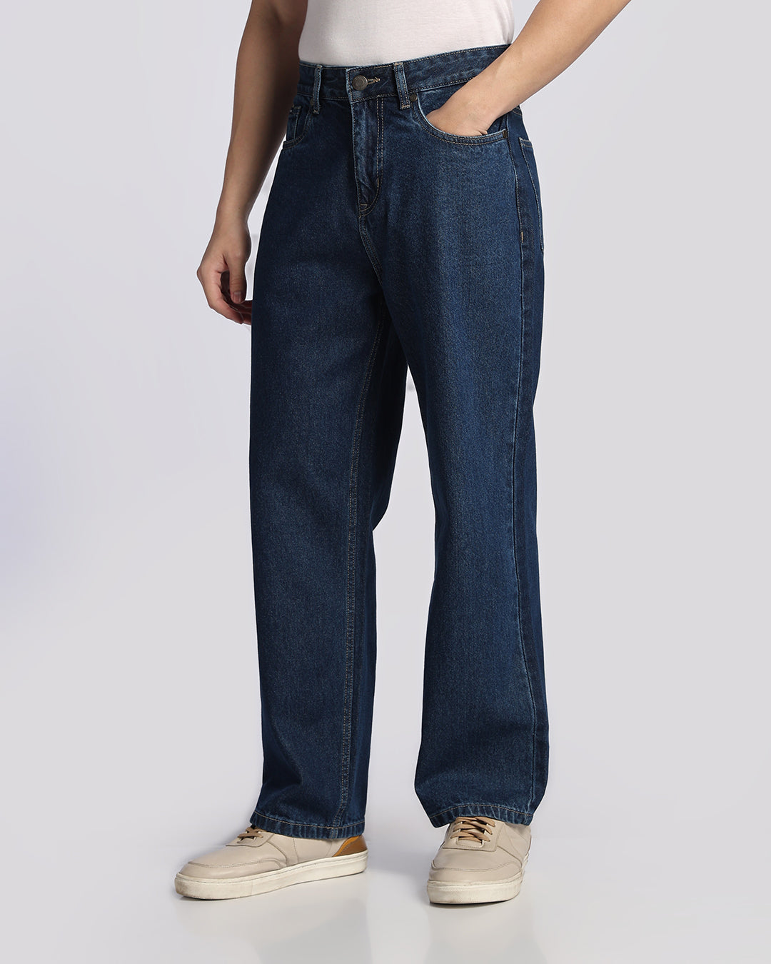 Signature Dark Blue Loose Straight Fit Jeans