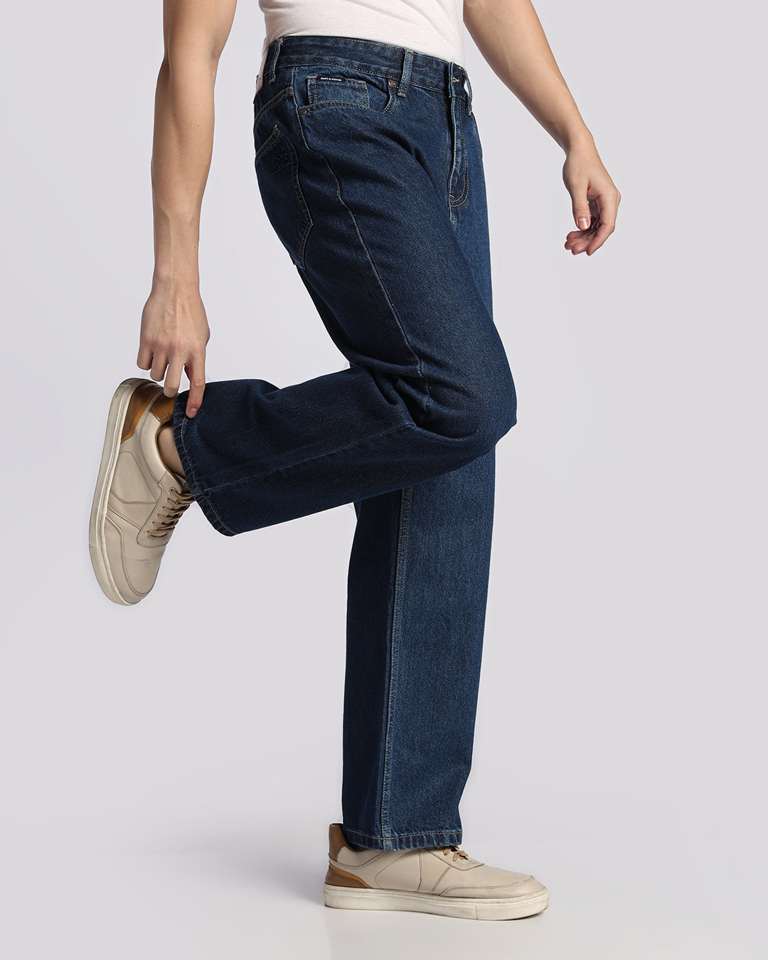 Signature Dark Blue Loose Straight Fit Jeans