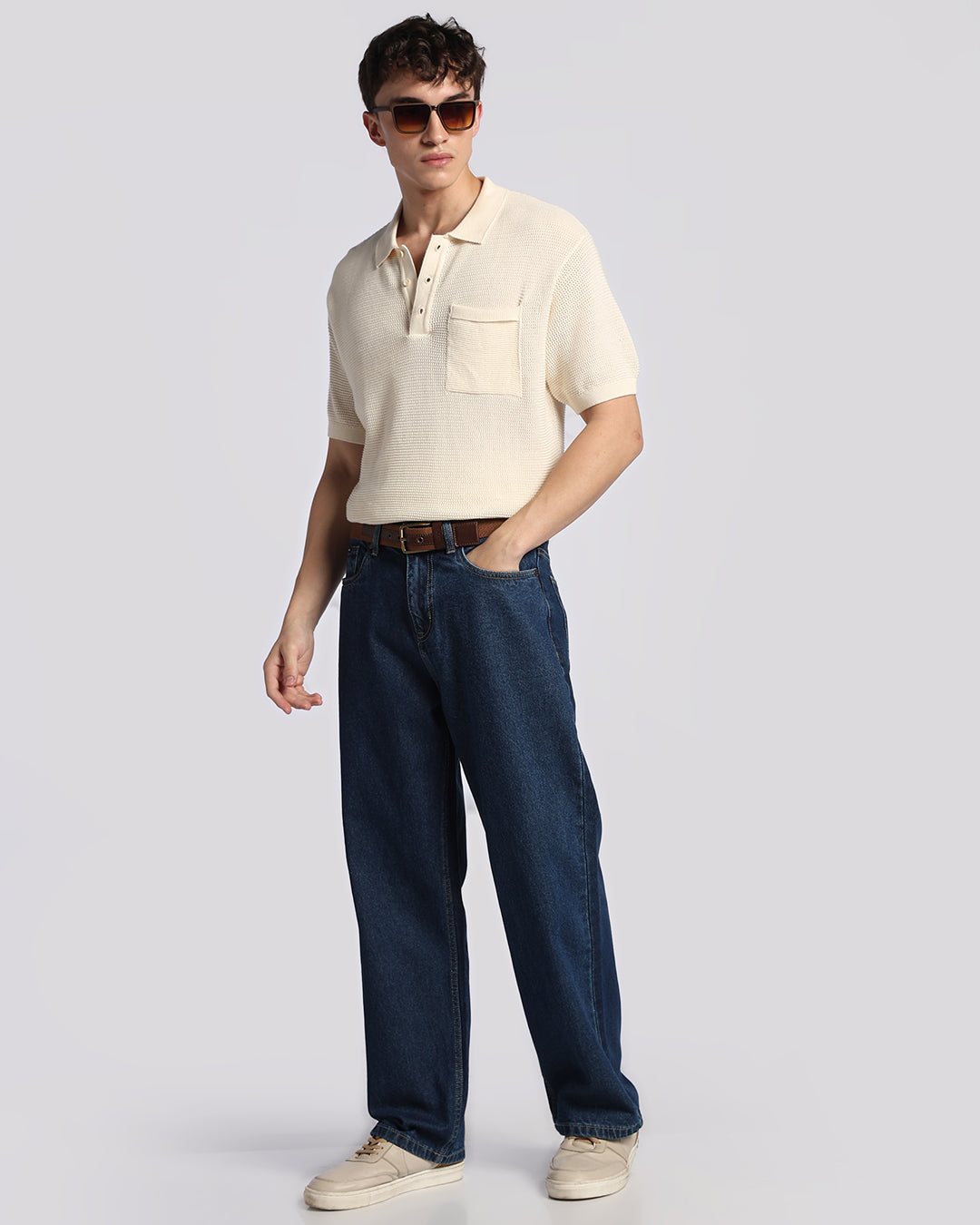 Signature Dark Blue Loose Straight Fit Jeans