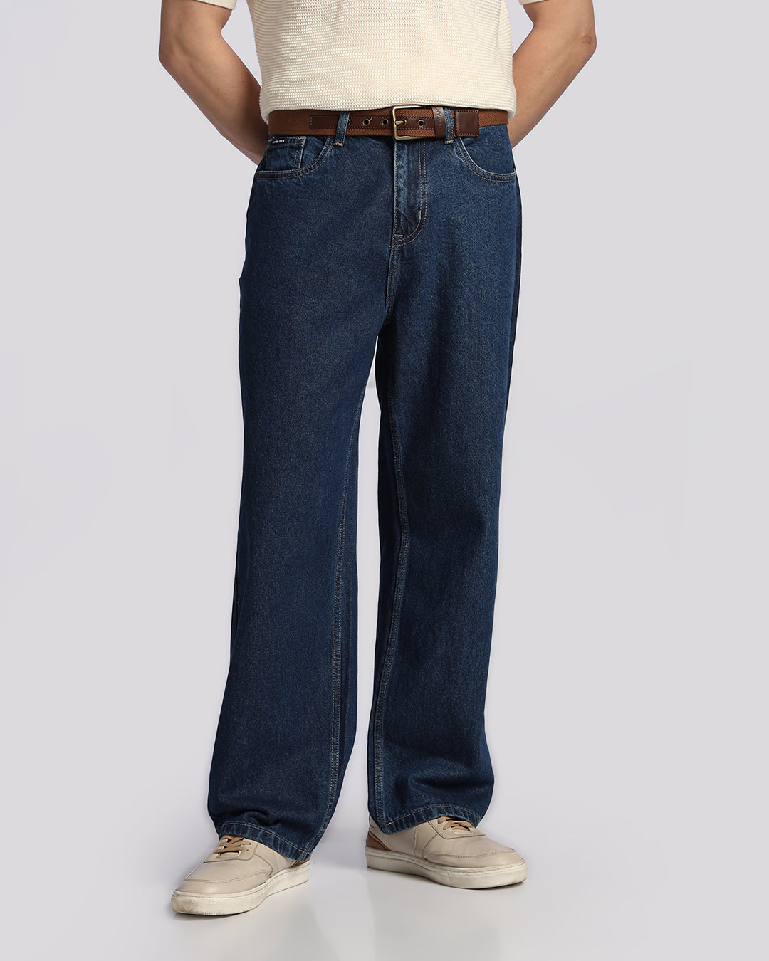 Signature Dark Blue Loose Straight Fit Jeans