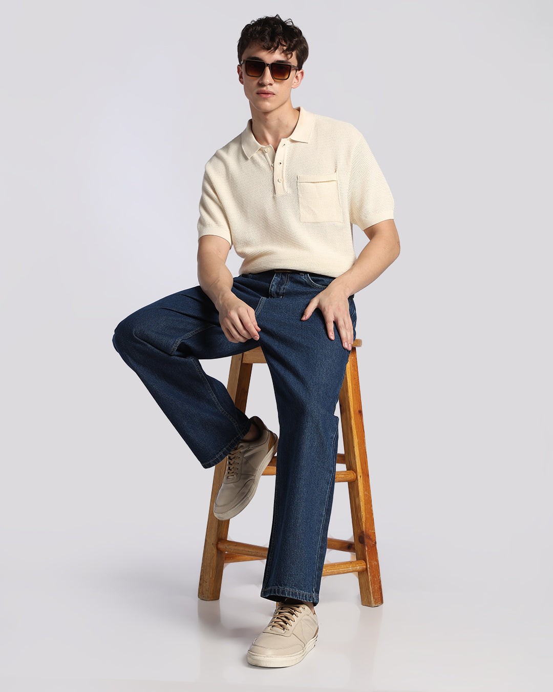 Signature Dark Blue Loose Straight Fit Jeans