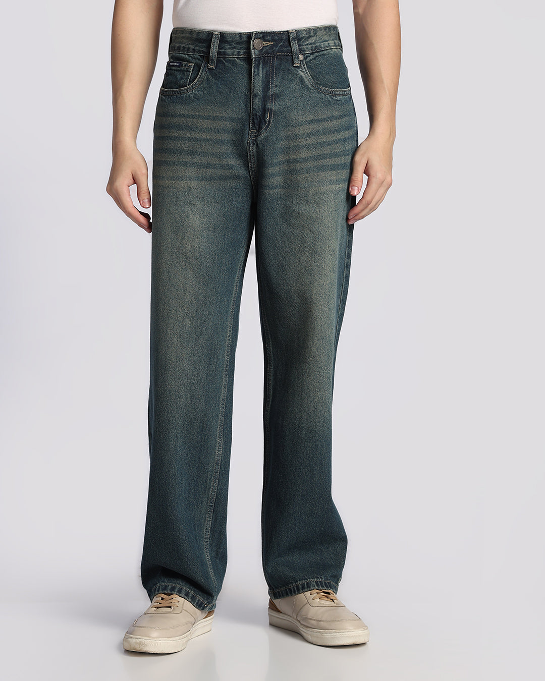 Premium Tinted Blue Loose Straight Fit Jeans
