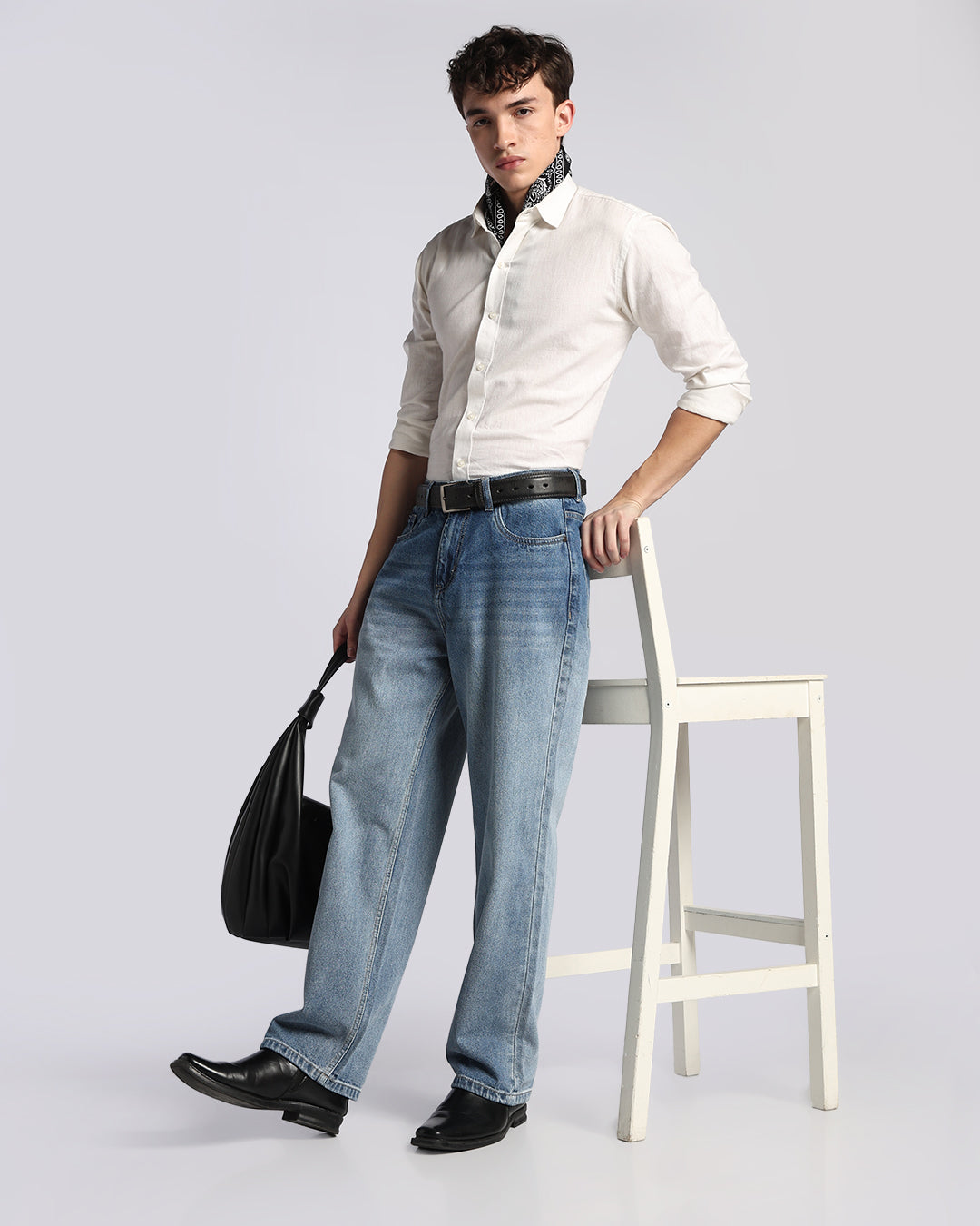 Signature Mid Blue Loose Straight Fit Jeans