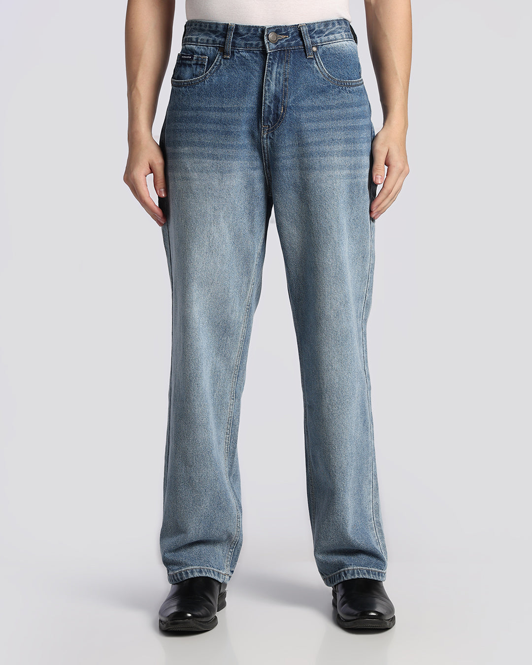 Signature Mid Blue Loose Straight Fit Jeans